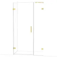 Maxaro Diamond Douchedeur | 115 cm Lichtgoud Helder glas Draaideur