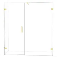 Maxaro Diamond Douchedeur | 185 cm Lichtgoud Helder glas Draaideur