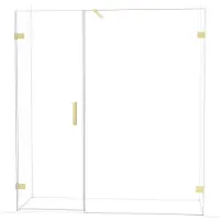 Maxaro Diamond Douchedeur | 185 cm Lichtgoud Helder glas Draaideur