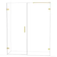 Maxaro Diamond Douchedeur | 165 cm Lichtgoud Helder glas Draaideur