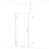 Maxaro Diamond Douchedeur | 105 cm Lichtgoud Helder glas Draaideur
