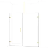 Maxaro Diamond Douchedeur | 175 cm Lichtgoud Helder glas Draaideur