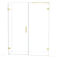 Maxaro Diamond Douchedeur | 155 cm Lichtgoud Helder glas Draaideur