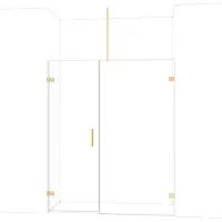Maxaro Diamond Douchedeur | 165 cm Lichtgoud Helder glas Draaideur