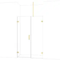 Maxaro Diamond Douchedeur | 125 cm Lichtgoud Helder glas Draaideur