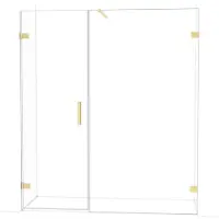 Maxaro Diamond Douchedeur | 175 cm Lichtgoud Helder glas Draaideur