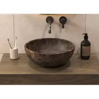 Salenzi emperador bruin waskom 40x40x15 cm diep opbouwmodel
