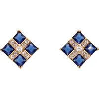 Gaya Oorbellen donkerblauw / rose-goud