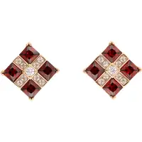 Gaya Oorbellen rose-goud / donkerrood / wit