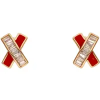 Gaya Oorbellen goud / rood