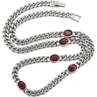 NAEMI Ketting rood / zilver