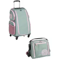 Haba Set ' Schranktrolley 4 Rollen und Trolleytasche ' lichtgroen / rosa
