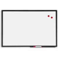 Ivol Whiteboard met zwart frame - Emaille - Magnetisch - 45x60 cm