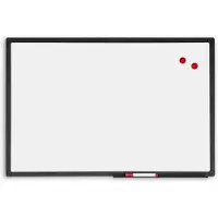 Ivol Whiteboard met zwart frame - Emaille - Magnetisch - 90x120 cm