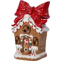 Intratuin Kersthuisje Greta Snoephuis Bruin / Rood 14 X 10 X 22 Cm