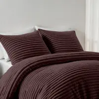 Zydante Dekbedovertrek Teddy Rib - Grape - met 1 Kussenslop