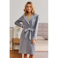 Doctor Nap Katoenen Badjas Dames Dark Grey SWW.7229 XL