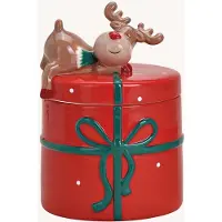 Wurm Rood blik met elanddecor van keramiek