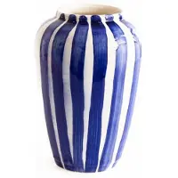 Val Pottery Foolish Funky Flower vaas XL H25cm blauwe streep