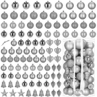 Springos Kerstballen | 100 Stuks | Zilver Tinten | Onbreekbaar