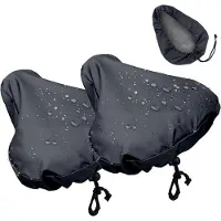 LONGZIMING -2 stukes Waterdichte Fietszadelhoes Set van 2 - Elastische, Universele Beschermhoezen voor Fietszadel, Geschikt voor Racefietsen, Mountainbikes en Meer, Bescherming tegen Regen, UV en Stof