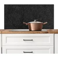 KitchenYeah Spatscherm keuken 100x50 cm - Kookplaat achterwand Graniet - Zwart - Granietstructuur - Donker - Muurbeschermer - Spatwand fornuis - Hoogwaardig aluminium