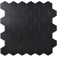 BES LED Zelfklevende Mozaïek Tegel - Afimera Midnight Black Hexagon XL Matt - Zwart - 29x28.8x4mm