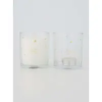 Zusss Cadeauset Geurkaars En Waxinelichthouder Glas Sterren Transparant Glas / Paraffine Transparant/Goud