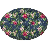 Ferocity - Schommelkussen - Polyrotan schommelhoes - Voor een hangende tuincocon - Standaardmaat - Polyester - Palm Bloemen