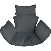 Ferocity - Hangstoel Kussen - Hangstoelkussen - Tuincocon Kussen - Schommelkussen - Polyester - Grafiet