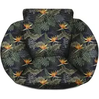 Ferocity - Schommelkussen - Polyrotan schommelhoes - Voor een hangende tuincocon - Standaardmaat - Polyester - Palmen Paradijsvogelbloem