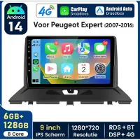 Hexinex HexinexMarket Octa-Core autoradio Geschikt voor Peugeot Expert (2007-2016) - Draadloos CarPlay, Android Auto, multimediaspeler, 6GB+128GB