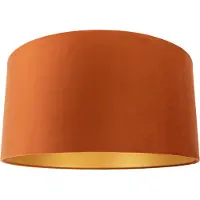 QAZQA Stoffen lampenkap oranje met gouden binnenkant 50/50/25
