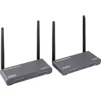 Speaka Professional SP-HDE-620 Draadloze HDMI-set 100 m 5 GHz 3840 x 2160 Pixel KVM-functie (Keyboard, Video, Mouse), Met loop-functie