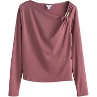 Next - Dames - Soft Touch Nylon Asymmetric Hardware Long Sleeve Top - Paars