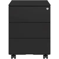 Songmics Mobiele archiefkast met meerdere laden, mat zwart / 3 planken (45D x 39B x 54H cm)