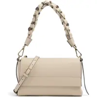Coccinelle Leren schoudertas Boheme Grana Double Shoulder Bag Sandshell / Seagrass beige