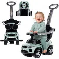 Sun baby Loopauto kinderauto schuifauto vanaf 1 jaar en duwauto met claxon en muziek, opbergruimte onder de zitting (Salie)