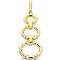 New Bling - 9NBG-0934 - 14K geelgouden hanger – 3 cirkels design – elegant en modern