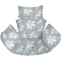 Ferocity - Hangstoel Kussen XXL - Hangstoelkussen - Tuincocon Kussen - Schommelkussen - Polyester - Blauwe bloemen lelies