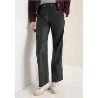 Cecil Dames Broek met gecoate Wide Legs - Zwart - XXL