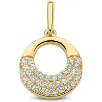 New Bling - 9NBG-0928 - 14K geelgouden Hanger – O-Vorm met Zirkonia – Dames Hanger