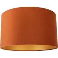 QAZQA Stoffen lampenkap oranje met gouden binnenkant 35/35/20