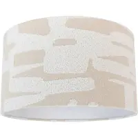 QAZQA Stoffen lampenkap wit met beige gestreept 35/35/20
