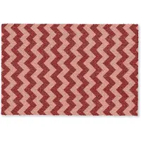 MuchoWow Deurmat 60x40 cm - Droogloopmat Zigzag - Strepen - Patroon - Rood - Mat voor binnen - Schoonloopmat - Deurmatten met print - Inloopmat