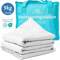 Ella EL Life Verzwaringsdeken 9 kg - OEKO-TEX Katoen Zwaartedeken 135 x 200cm - Weighted Blanket - Verzwaarde Deken - Wit