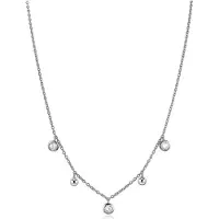 Zinzi zilveren ketting 45cm bolletjesronde witte zirkonia ZIC2192