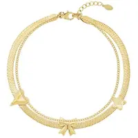Yehwang Goudlief Bedel - Armband - Hart - Strik - Bloem - Goud - Verkleurt niet - Cadeau - Goudlief.nl
