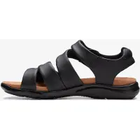 Clarks Kitly Ave Zwarte Leren Sandalen