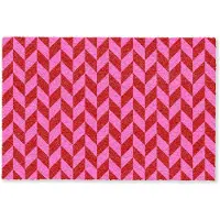 MuchoWow Deurmat 60x40 cm - Droogloopmat Patroon - Zigzag - Rood - Mat voor binnen - Schoonloopmat - Deurmatten met print - Inloopmat